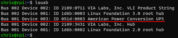 RPi UPS USB Connectivity