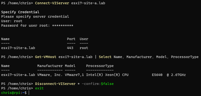 PowerCLI on RPi