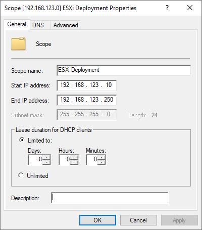 DHCP Scope