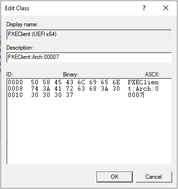 UEFI Vendor Class