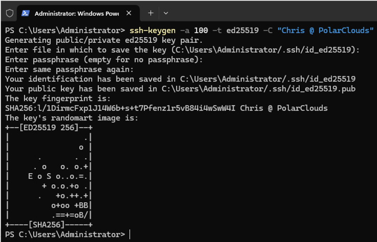 Create SSH Key pair - Windows