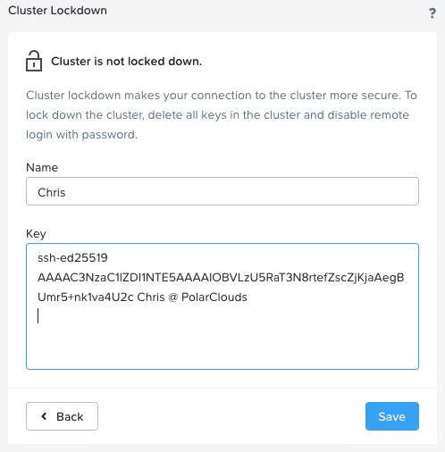 Import SSH key into Prism