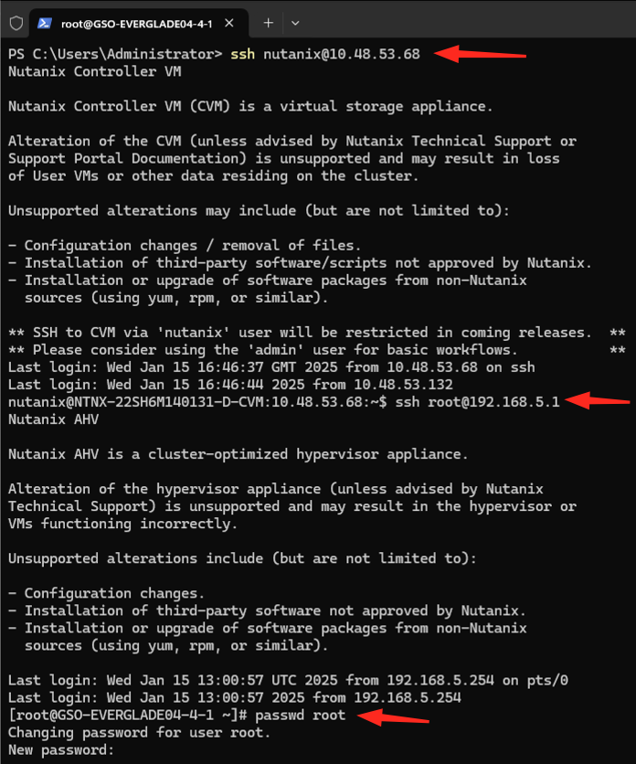 Change AHV root Password