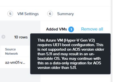 Move Source VM Warning