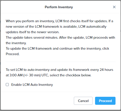 Perform Inventory - Proceed