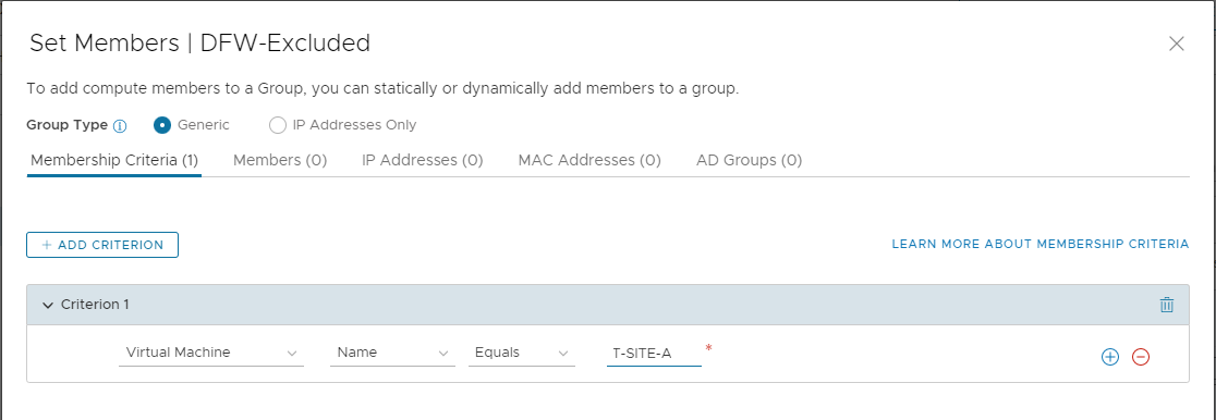 Add NSX Manager VM to DFW-Excluded