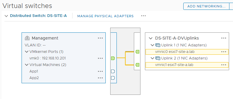 ESX7-SITE-A Config