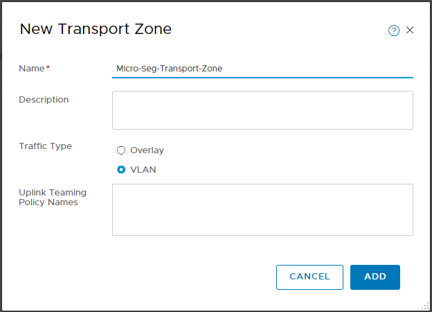 VLAN Transport Zone