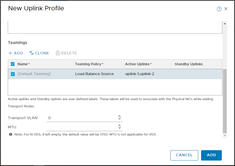 Uplink Profile 2