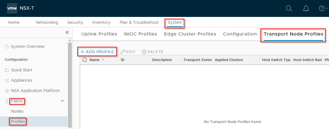 Add Trans Node Profile