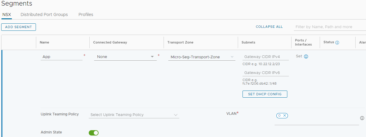 Segment Config 1