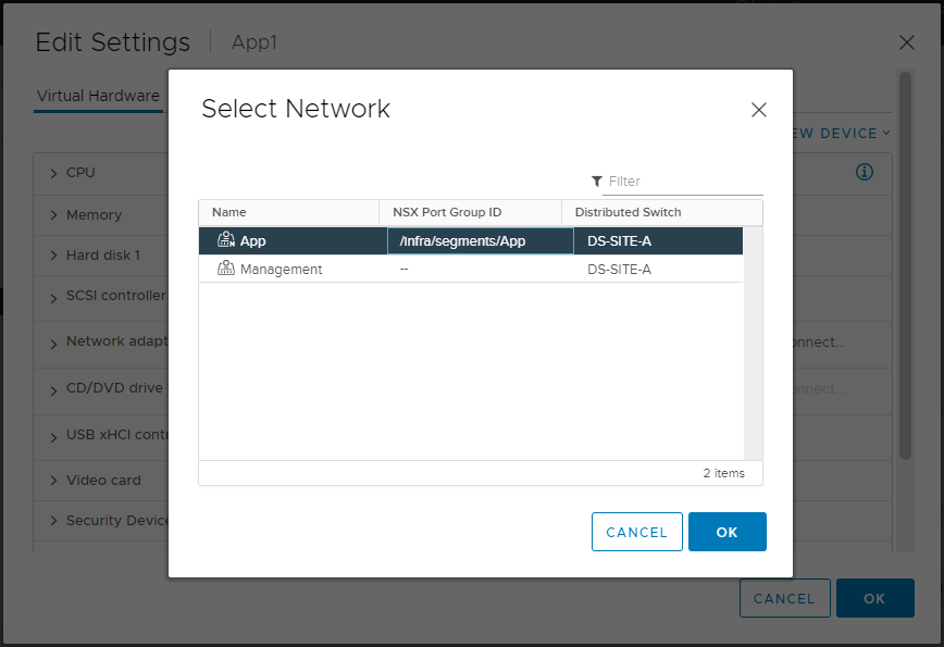 VM Network Config