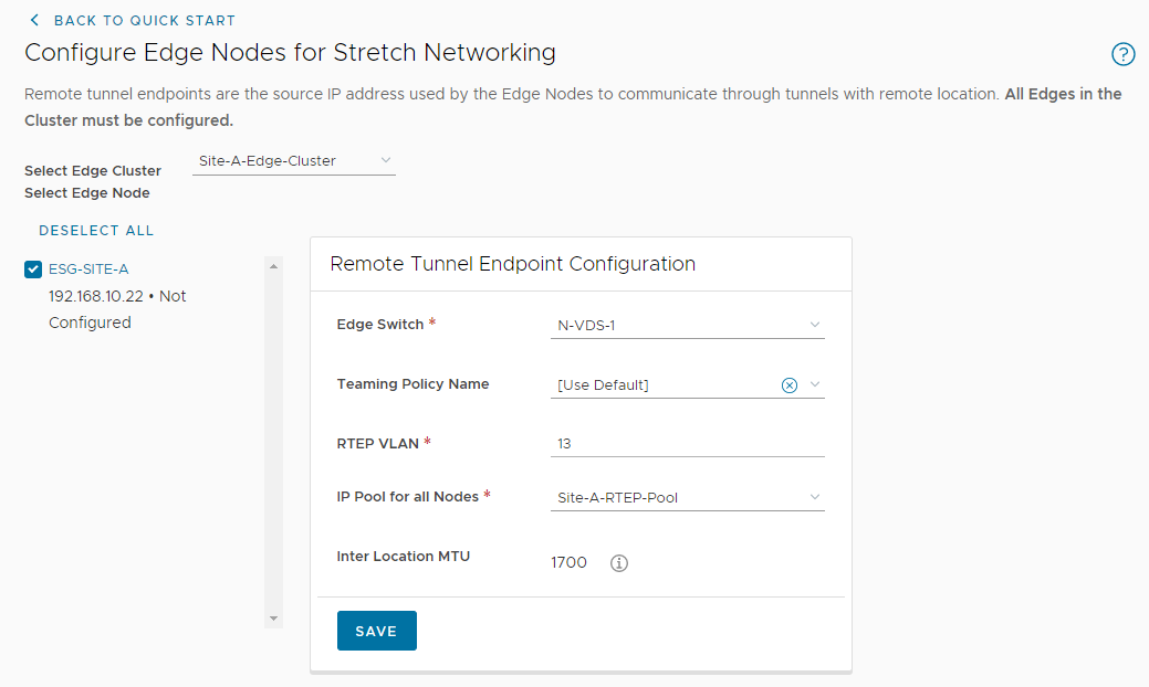 Edge Cluster RTEP Config