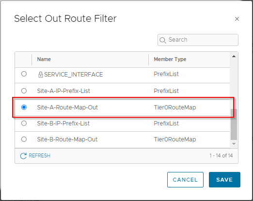 Site A Route Filter 3