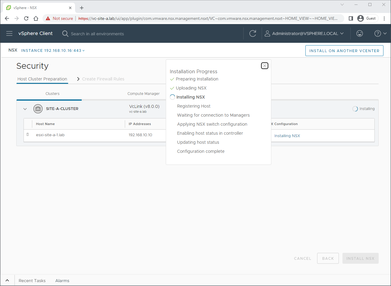 NSX Host Preparation