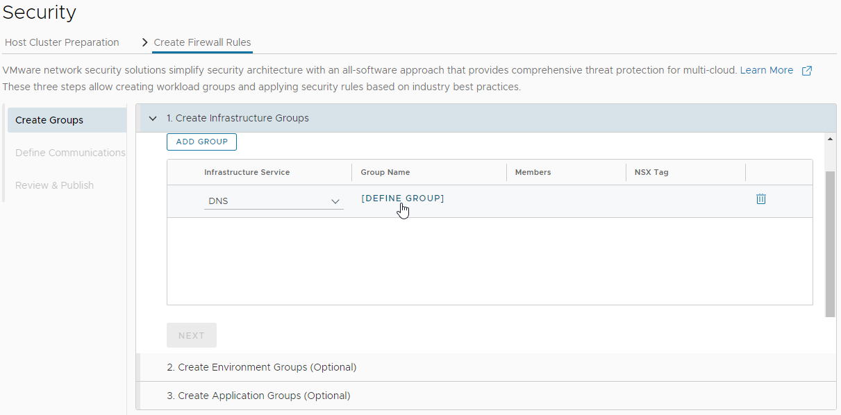 Define Firewall Group