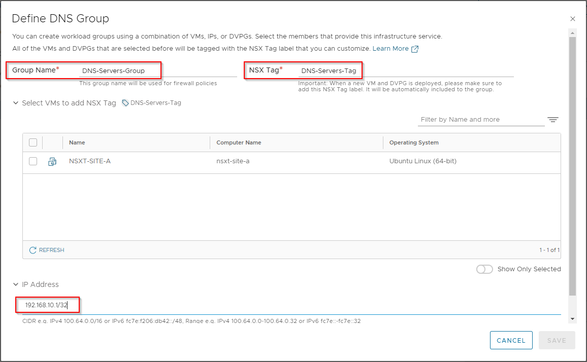 Define DNS Firewall Group