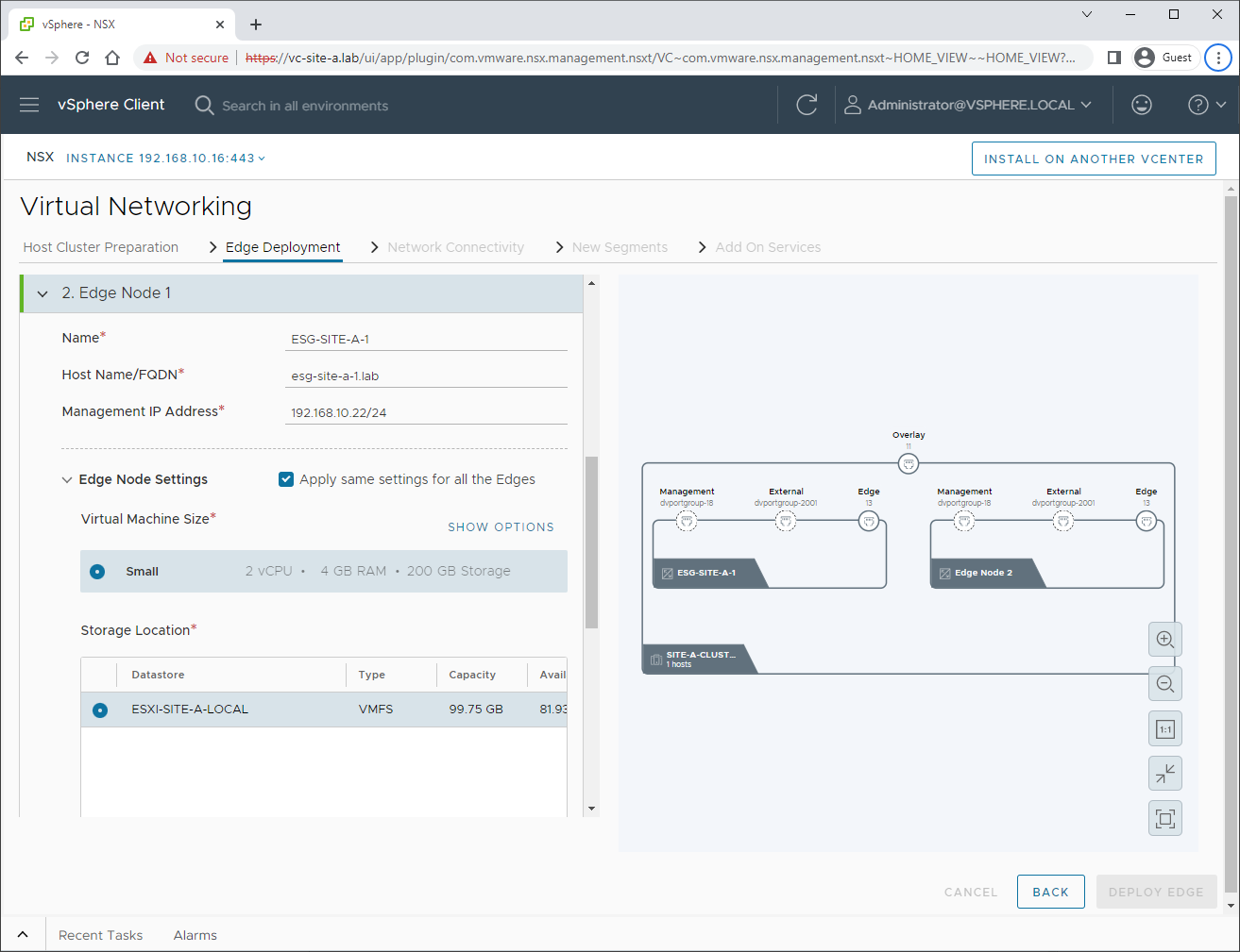 Edge Node 1 Settings 1