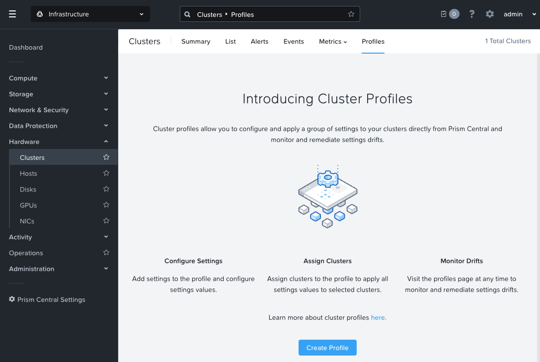 Cluster Profiles Welcome