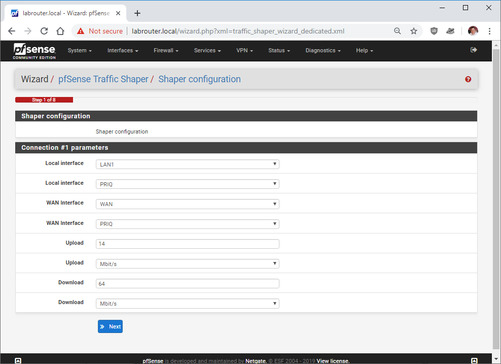 pfSense Traffic Shaper connection parameters