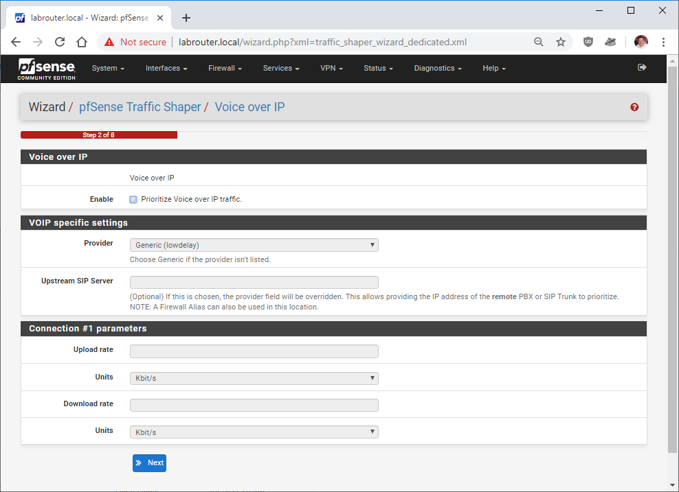 pfSense Traffic Shaper VOIP parameters