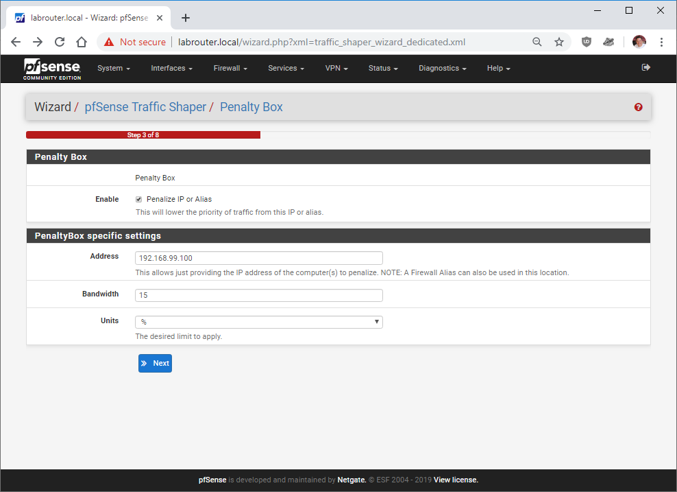 pfSense Traffic Shaper bandwidth hog parameters