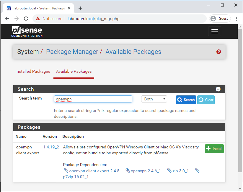 instal the new for windows OpenVPN Client 2.6.5