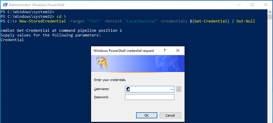Add Credential Prompt