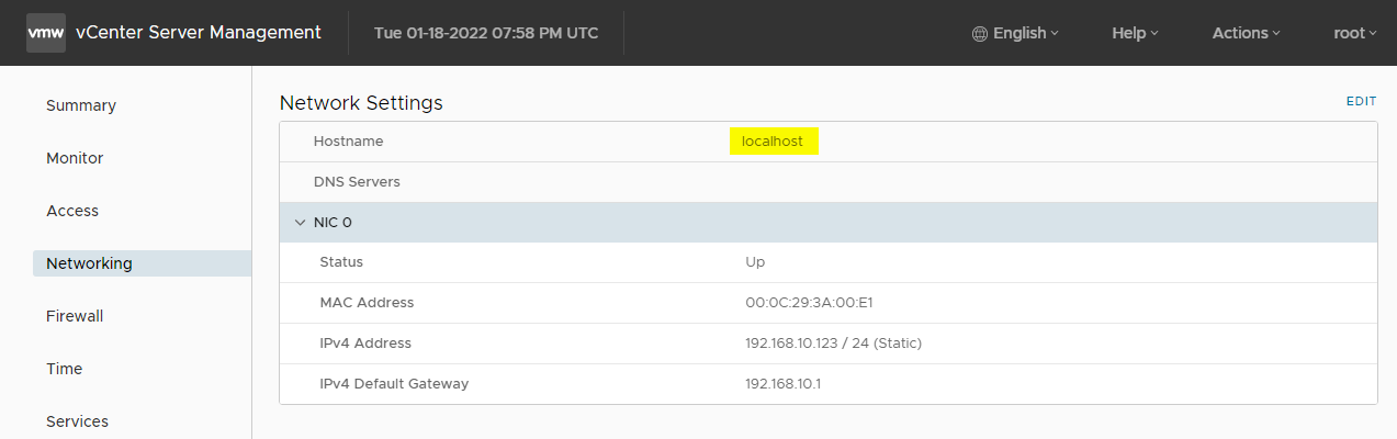 VCSA Config 1