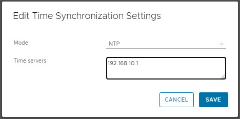 VCSA NTP Config