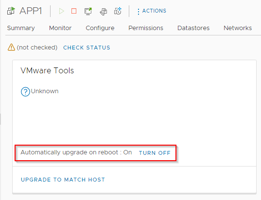 VMTools Auto Update Enabled