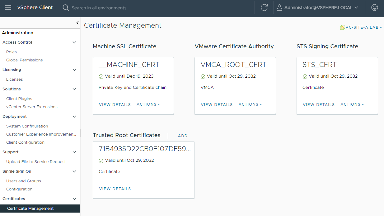 vCenter Certificates