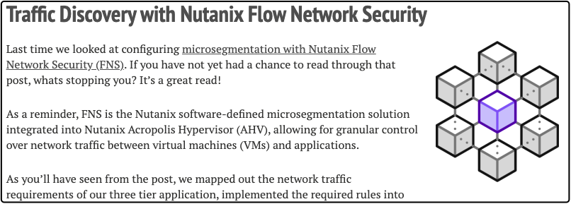 Traffic Discovery with Nutanix Flow Network Security